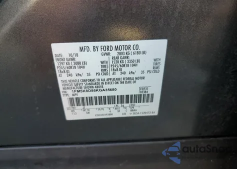 2019 Ford Explorer Xlt from USA, damaged, VIN 1FM5K8D86KGA35680
